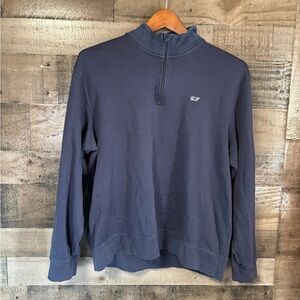 Vineyard Vines Navy Half-Zip Pullover Long Sleeve Shirt Pima Cotton Large